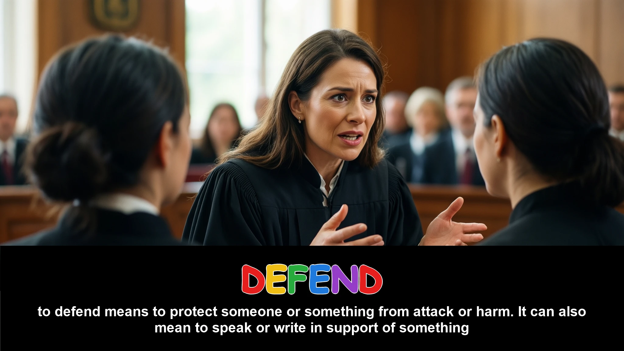 English Illustration for defend